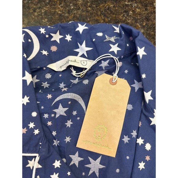 Printfresh Organic Cotton Celestial Skies Navy LS Pajama Set Size L NWT - Picture 3 of 5